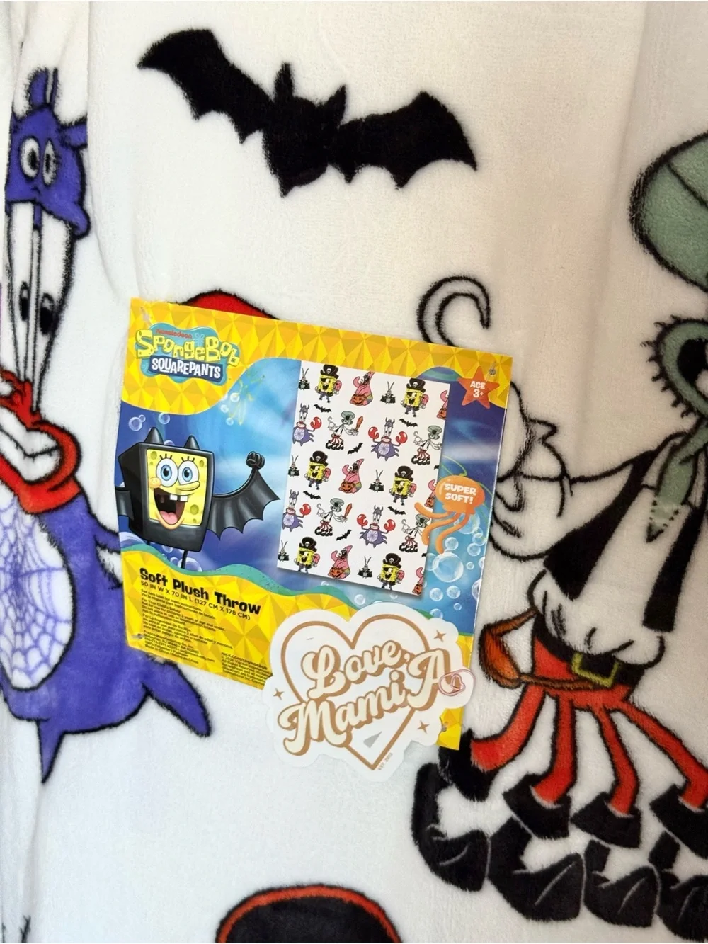 SpongeBob Squarepants White Multicolor Pirate Plush Throw Blanket
